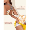 image:imageSummer Mae Maternity Two Piece Swimsuit Tankini High Waist Pregnancy Bathing Suit with Pockets Cross Back SwimwearYellow Petals