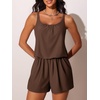 image:imageSummer Mae Swim Romper Womens One Piece Swimsuits with Pockets 2026 Blouson Modest Bathing SuitsBrown