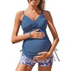 image:imageSummer Mae Maternity Two Piece Swimsuit Tankini Nursing Swimsuit Twist Ribbed Bathing Suit Breastfeeding Dewdrop Blooms 10