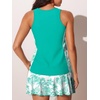 image:imageSummer Mae Blouson Tankini Swimsuits for Women 2026 Modest Tummy Coverage Bathing Suits with Skirt and Builtin ShortsVerdant Palm
