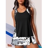 image:imageSummer Mae Blouson Tankini Swimsuits for Women 2026 Modest Tummy Coverage Bathing Suits with Skirt and Builtin ShortsWavy Palm