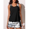 image:imageSummer Mae Blouson Tankini Swimsuits for Women 2026 Modest Tummy Coverage Bathing Suits with Skirt and Builtin ShortsWavy Palm