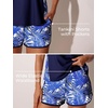 image:imageSummer Mae Blouson Tankini Swimsuits for Women 2026 Tummy Control Two Piece Bathing Suits with Sporty Pockets Swim ShortsAzure Leafsea