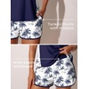 image:imageSummer Mae Blouson Tankini Swimsuits for Women 2026 Tummy Control Two Piece Bathing Suits with Sporty Pockets Swim ShortsBlue Shadow Palm