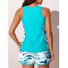 image:imageSummer Mae Blouson Tankini Swimsuits for Women 2026 Tummy Control Two Piece Bathing Suits with Sporty Pockets Swim ShortsCoconut Tree on the Sea