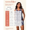 image:imageSummer Mae Blouson Tankini Swimsuits for Women 2026 Tummy Control Two Piece Bathing Suits with Sporty Pockets Swim ShortsLight Purple Floral