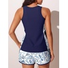 image:imageSummer Mae Blouson Tankini Swimsuits for Women 2026 Tummy Control Two Piece Bathing Suits with Sporty Pockets Swim ShortsPorcelain Paisley