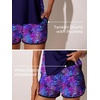 image:imageSummer Mae Blouson Tankini Swimsuits for Women 2026 Tummy Control Two Piece Bathing Suits with Sporty Pockets Swim ShortsPurple Leaf Shadows