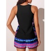 image:imageSummer Mae Blouson Tankini Swimsuits for Women 2026 Tummy Control Two Piece Bathing Suits with Sporty Pockets Swim ShortsRedblue Shimmer