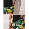 image:imageSummer Mae Blouson Tankini Swimsuits for Women 2026 Tummy Control Two Piece Bathing Suits with Sporty Pockets Swim ShortsYellow Green Monstera
