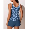 image:imageSummer Mae Blouson Womens Tankini Swimsuits Tummy Control Modest 2026 Two Piece with Sporty Pockets Bathing SuitsBranches Vines Flowers