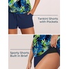 image:imageSummer Mae Blouson Womens Tankini Swimsuits Tummy Control Modest 2026 Two Piece with Sporty Pockets Bathing SuitsWatercolor Phoenix Palm
