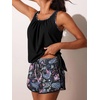 image:imageSummer Mae Blouson Womens Tankini Swimsuits with Shorts Tummy Control Bathing Suits Side Pockets 2026Black Paisley