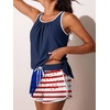 image:imageSummer Mae Blouson Womens Tankini Swimsuits with Shorts Tummy Control Bathing Suits Side Pockets 2026Flag Stripes