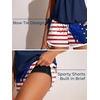 image:imageSummer Mae Blouson Womens Tankini Swimsuits with Shorts Tummy Control Bathing Suits Side Pockets 2026Flag Stripes