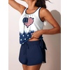 image:imageSummer Mae Blouson Womens Tankini Swimsuits with Shorts Tummy Control Bathing Suits Side Pockets 2026Flag of Hearts