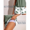 image:imageSummer Mae Blouson Womens Tankini Swimsuits with Shorts Tummy Control Bathing Suits Side Pockets 2026Green Shadow