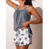 image:imageSummer Mae Blouson Womens Tankini Swimsuits with Shorts Tummy Control Bathing Suits Side Pockets 2026Lilac Leopard Palm