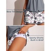 image:imageSummer Mae Blouson Womens Tankini Swimsuits with Shorts Tummy Control Bathing Suits Side Pockets 2026Lilac Leopard Palm