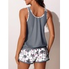 image:imageSummer Mae Blouson Womens Tankini Swimsuits with Shorts Tummy Control Bathing Suits Side Pockets 2026Lilac Leopard Palm