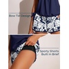 image:imageSummer Mae Blouson Womens Tankini Swimsuits with Shorts Tummy Control Bathing Suits Side Pockets 2026Monstera Leaf Silhouette