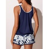 image:imageSummer Mae Blouson Womens Tankini Swimsuits with Shorts Tummy Control Bathing Suits Side Pockets 2026Monstera Leaf Silhouette