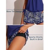 image:imageSummer Mae Blouson Womens Tankini Swimsuits with Shorts Tummy Control Bathing Suits Side Pockets 2026Navy Blue Paisley