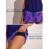 image:imageSummer Mae Blouson Womens Tankini Swimsuits with Shorts Tummy Control Bathing Suits Side Pockets 2026Purple Leaf Shadows