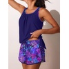 image:imageSummer Mae Blouson Womens Tankini Swimsuits with Shorts Tummy Control Bathing Suits Side Pockets 2026Purple Leaf Shadows