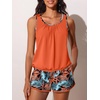 image:imageSummer Mae Blouson Womens Tankini Swimsuits with Shorts Tummy Control Bathing Suits Side Pockets 2026Tropical Green Foliage