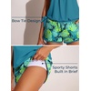image:imageSummer Mae Blouson Womens Tankini Swimsuits with Shorts Tummy Control Bathing Suits Side Pockets 2026Tropical Green Leaves