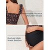 image:imageSummer Mae Maternity High Waist Bikini Swimsuit Two Piece Ruffled Hem Cute Bathing Suit Floral Pregnancy SwimwearGaudy Raiment