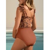 image:imageSummer Mae Maternity High Waist Bikini Swimsuit Two Piece Ruffled Hem Cute Bathing Suit Floral Pregnancy SwimwearHibiscus Flower