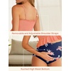 image:imageSummer Mae Maternity High Waist Swimsuit Ruffle Hem Bikini Bathing Suit Shirred Bandeau Two Piece Pregnancy SwimwearOrange Flower