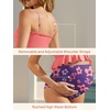 image:imageSummer Mae Maternity High Waist Swimsuit Ruffle Hem Bikini Bathing Suit Shirred Bandeau Two Piece Pregnancy SwimwearPurplish Pink