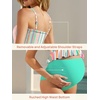 image:imageSummer Mae Maternity High Waist Swimsuit Ruffle Hem Bikini Bathing Suit Shirred Bandeau Two Piece Pregnancy SwimwearRainbow Stripes
