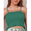 image:imageSummer Mae Maternity High Waist Swimsuit Ruffle Hem Bikini Bathing Suit Shirred Bandeau Two Piece Pregnancy SwimwearSolitary Silhouette Bloom