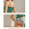 image:imageSummer Mae Maternity High Waist Swimsuit Ruffle Hem Bikini Bathing Suit Shirred Bandeau Two Piece Pregnancy SwimwearSolitary Silhouette Bloom