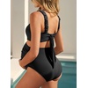 image:imageSummer Mae Ribbed Maternity Bikini Swimsuit for Women High Waisted TwoPiece Bathing Suit Crop Top Pregnancy SwimwearBlack
