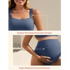 image:imageSummer Mae Ribbed Maternity Bikini Swimsuit for Women High Waisted TwoPiece Bathing Suit Crop Top Pregnancy SwimwearBlue
