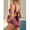 image:imageSummer Mae Ribbed Maternity Bikini Swimsuit for Women High Waisted TwoPiece Bathing Suit Crop Top Pregnancy SwimwearMarsala