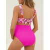 image:imageSummer Mae Ribbed Maternity Bikini Swimsuit for Women High Waisted TwoPiece Bathing Suit Crop Top Pregnancy SwimwearPink Floral