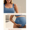 image:imageSummer Mae Ribbed Maternity Bikini Swimsuit for Women High Waisted TwoPiece Bathing Suit Crop Top Pregnancy SwimwearTropical Blue