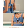 image:imageSummer Mae Ribbed Maternity Bikini Swimsuit for Women High Waisted TwoPiece Bathing Suit Crop Top Pregnancy SwimwearTropical Blue