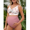 image:imageSummer Mae Twist Maternity Bikini Two Piece Pregnancy Swimsuits Cutout Bathing Suit High Waisted Ruched SwimwearNarcissus Lily