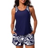image:imageSummer Mae Blouson Tankini Swimsuits for Women 2026 Tummy Control Two Piece Bathing Suits with Sporty Pockets Swim ShortsCube