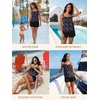 image:imageSummer Mae Blouson Womens Tankini Swimsuits 2026 Modest Tummy Control Bathing Suits Swim Shorts with Pockets for BeachIridescent Leaf