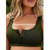image:imageSummer Mae Maternity Ribbed High Waist Swimsuit Crop Top Bikini Bathing Suit High Cut Two Piece Pregnancy SwimwearArmy Green