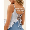 image:imageSummer Mae Maternity Swimsuit One Piece Ruffle Cutout Pregnancy Bathing Suit Lace Up SwimwearBlue Stripe