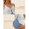 image:imageSummer Mae Maternity Swimsuit One Piece Ruffle Cutout Pregnancy Bathing Suit Lace Up SwimwearBlue Stripe